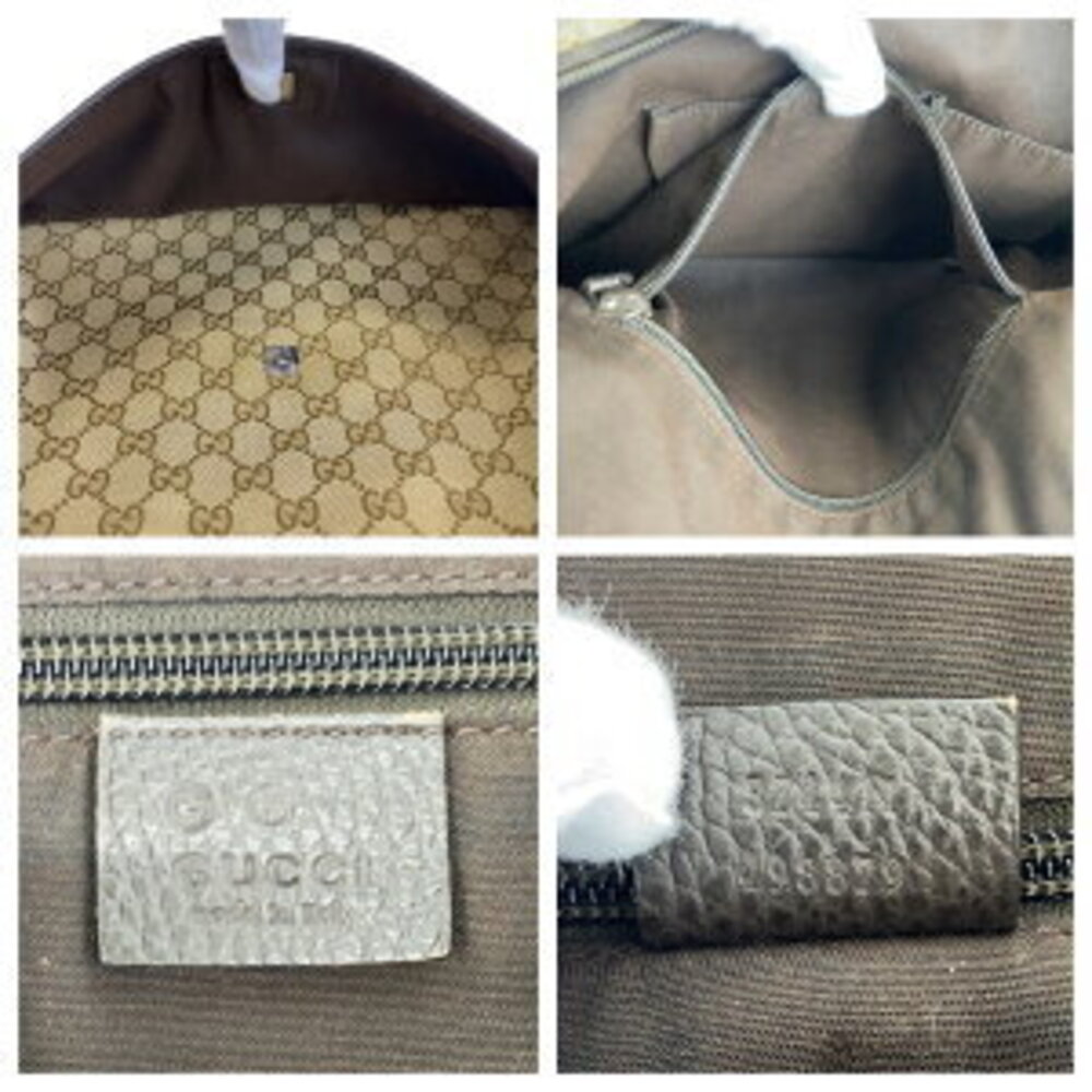 Gucci Bag Canvas Shoulder Beige GG Messenger Leather Tan Brown Crossbody - Picture 10 of 10